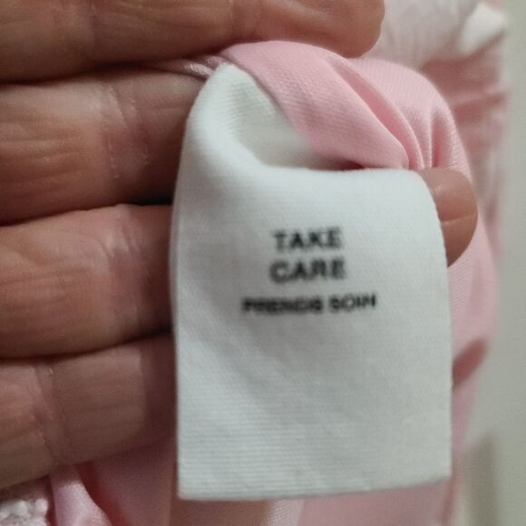 Avec Les Filles Tweed Boucle Pink White Mini Embroidered Dress XL - Picture 13 of 16